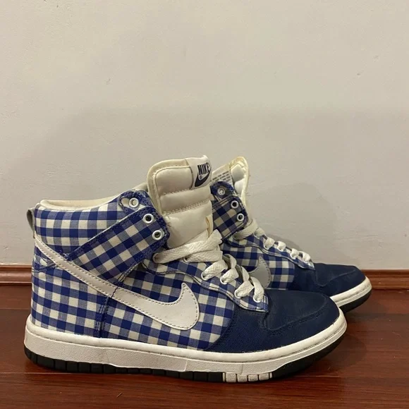 NIKE ‼️VINTAGE‼️DUNK HIGH SKINNY MIDNIGHT PLAID / Size 6 - Picture 1 of 10
